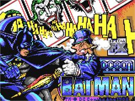 Title screen of Batman: The Caped Crusader on the Commodore 64.