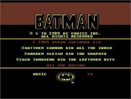 Title screen of Batman: The Movie on the Commodore 64.