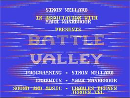 Title screen of Battle Valley on the Commodore 64.