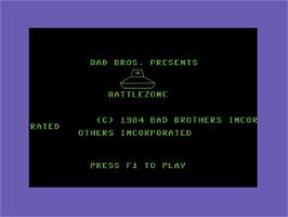 Title screen of Battlezone on the Commodore 64.