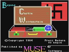 Title screen of Beyond Castle Wolfenstein on the Commodore 64.