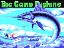 Title screen of Big Game Fishing on the Commodore 64.