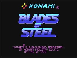 Title screen of Blades of Steel on the Commodore 64.