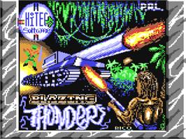 Title screen of Blazing Thunder on the Commodore 64.