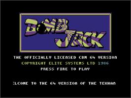 Title screen of Bomb Jack on the Commodore 64.