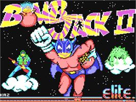 Title screen of Bomb Jack II on the Commodore 64.