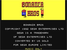 Title screen of Bonanza Bros. on the Commodore 64.