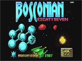 Title screen of Bosconian '87 on the Commodore 64.