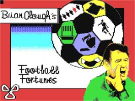 Title screen of Brian Clough's Football Fortunes on the Commodore 64.