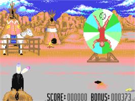 Title screen of Buffalo Bill's Wild West Show on the Commodore 64.