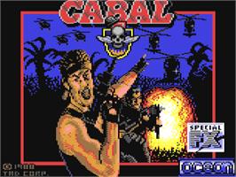 Title screen of Cabal on the Commodore 64.