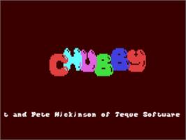 Title screen of Chubby Gristle on the Commodore 64.