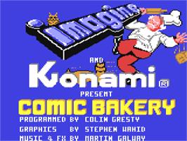 Title screen of Comic Bakery on the Commodore 64.
