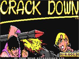 Title screen of Crack Down on the Commodore 64.
