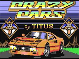 Title screen of Crazy Cars on the Commodore 64.