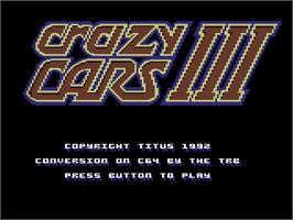 Title screen of Crazy Cars III on the Commodore 64.