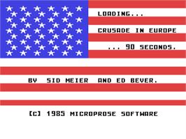 Title screen of Crusade in Europe on the Commodore 64.