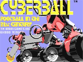 Title screen of Cyberball on the Commodore 64.