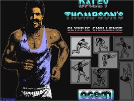 Title screen of Daley Thompson's Olympic Challenge on the Commodore 64.