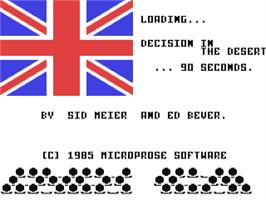 Title screen of Decision in the Desert on the Commodore 64.