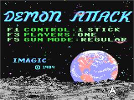 Title screen of Demon Attack on the Commodore 64.