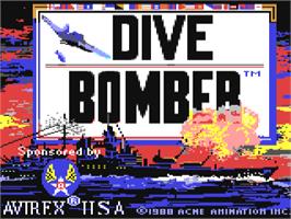 Title screen of Dive Bomber on the Commodore 64.