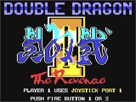 Title screen of Double Dragon II: The Revenge on the Commodore 64.