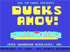 Title screen of Ducks Ahoy! on the Commodore 64.