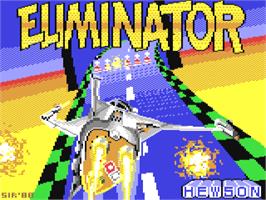 Title screen of Eliminator on the Commodore 64.
