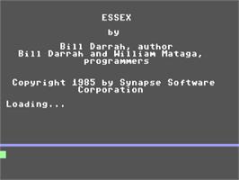 Title screen of Essex on the Commodore 64.