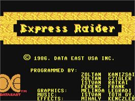 Title screen of Express Raider on the Commodore 64.