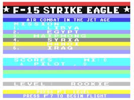 Title screen of F-15 Strike Eagle on the Commodore 64.