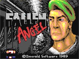 Title screen of Fallen Angel on the Commodore 64.