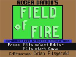 Title screen of Field of Fire on the Commodore 64.