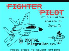 Title screen of Fighter Pilot on the Commodore 64.
