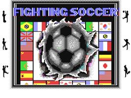 Title screen of Fighting Soccer on the Commodore 64.