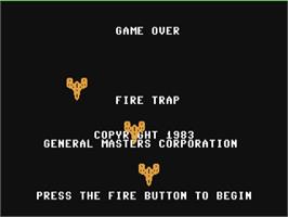 Title screen of FireTrap on the Commodore 64.