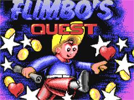 Title screen of Flimbo's Quest on the Commodore 64.