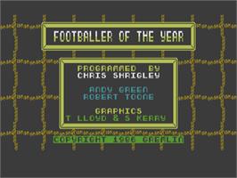 Title screen of Footballer of the Year on the Commodore 64.