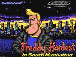 Title screen of Freddy Hardest in South Manhattan on the Commodore 64.