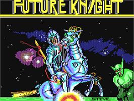 Title screen of Future Knight on the Commodore 64.