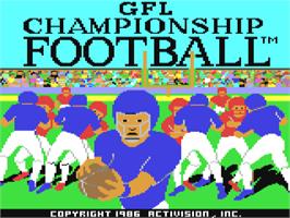 Title screen of GFL Championship Football on the Commodore 64.