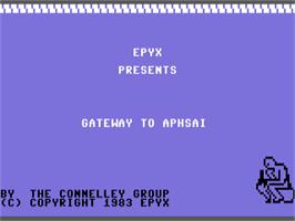 Title screen of Gateway to Apshai on the Commodore 64.