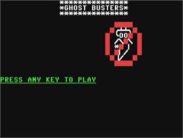 Title screen of Ghostbusters on the Commodore 64.