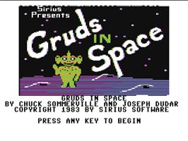 Title screen of Gruds In Space on the Commodore 64.