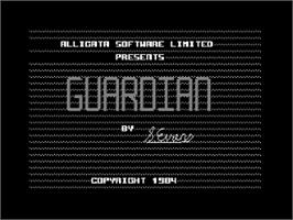 Title screen of Guardian on the Commodore 64.