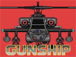 Title screen of Gunship on the Commodore 64.