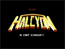 Title screen of Halcyon on the Commodore 64.