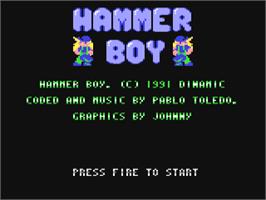 Title screen of Hammer Boy on the Commodore 64.