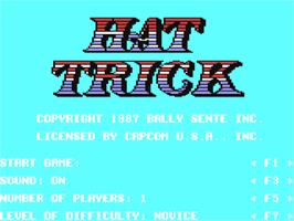 Title screen of Hat Trick on the Commodore 64.